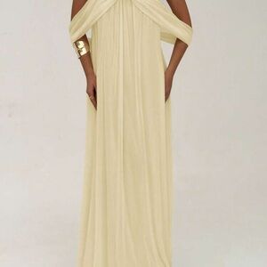 Elegant Cream Off-Shoulder Dress